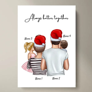Familie an Weihnachten - Personalisiertes Poster