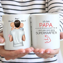 Laden Sie das Bild in den Galerie-Viewer, Ich bin Papa und was sind deine Superkräfte? - Personalisierte Tasse für Väter (Vatertag 1-4 Kinder)
