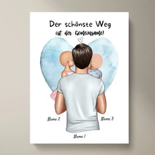 Laden Sie das Bild in den Galerie-Viewer, Der schönste Weg ist der gemeinsame! - Personalisiertes Vatertag Poster (Papa mit 1-4 Kindern)
