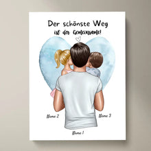Laden Sie das Bild in den Galerie-Viewer, Der schönste Weg ist der gemeinsame! - Personalisiertes Vatertag Poster (Papa mit 1-4 Kindern)
