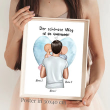 Laden Sie das Bild in den Galerie-Viewer, Der schönste Weg ist der gemeinsame! - Personalisiertes Vatertag Poster (Papa mit 1-4 Kindern)
