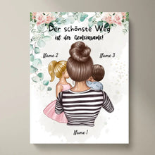 Laden Sie das Bild in den Galerie-Viewer, Der schönste Weg ist der gemeinsame - Personalisiertes Poster Muttertag (Mama mit Kindern)
