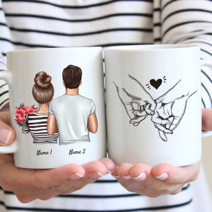 Glückliches Pärchen/ Eltern Blumenstrauß - Personalisierte Tasse (1-3 Kinder)