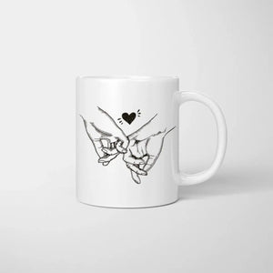 Glückliches Pärchen/ Eltern Blumenstrauß - Personalisierte Tasse (1-3 Kinder)