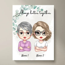 Laden Sie das Bild in den Galerie-Viewer, Mama &amp; Töchter Chibi - Personalisiertes Poster (2-3 Frauen)
