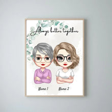 Laden Sie das Bild in den Galerie-Viewer, Mama &amp; Töchter Chibi - Personalisiertes Poster (2-3 Frauen)
