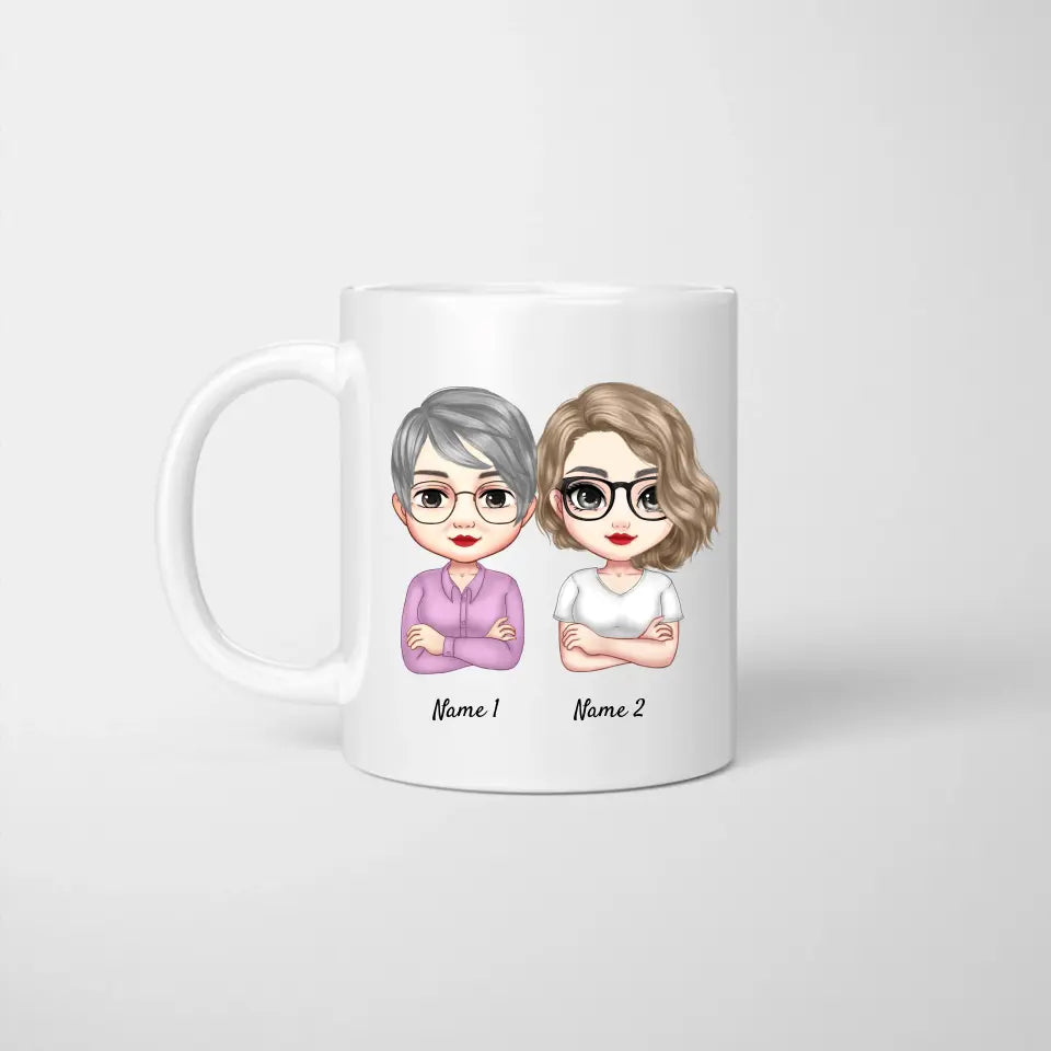 Mama & Töchter Chibi - Personalisierte Tasse (2-3 Frauen)