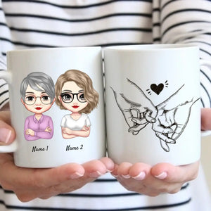 Mama & Töchter Chibi - Personalisierte Tasse (2-3 Frauen)