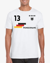 Laden Sie das Bild in den Galerie-Viewer, Fußball EM 2024 Deutschland Trikot - Personalisiertes T-Shirt für Fußball-Fans (100% Baumwolle, Unisex)
