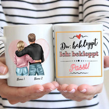 Laden Sie das Bild in den Galerie-Viewer, Du + Ich = bekloppt - Personalisierte Pärchen-Tasse (Mann &amp; Frau)
