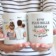 Laden Sie das Bild in den Galerie-Viewer, Elue plus belle maman du monde - Mug personnalisé (1-4 enfants)
