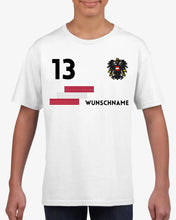 Laden Sie das Bild in den Galerie-Viewer, Fußball EM 2024 Österreich Trikot Kinder individuell - Personalisiertes T-Shirt für Kinder (100% Baumwolle)
