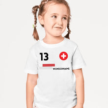 Laden Sie das Bild in den Galerie-Viewer, Fußball EM 2024 Schweiz Trikot Kinder individuell - Personalisiertes T-Shirt für Kinder (100% Baumwolle)
