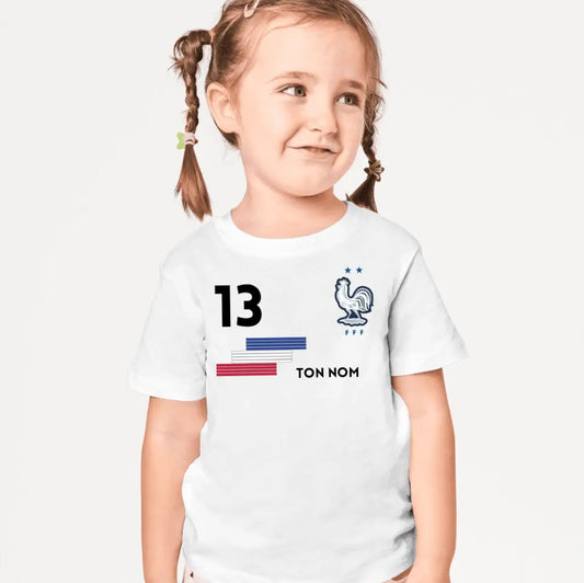 Football France Maillot enfant personnalisé - T-shirt personnalisé pour enfant (100% coton)