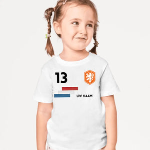 Voetbal EM 2024 Nederland Shirt Kinderen individueel - Gepersonaliseerd T-Shirt voor Kinderen (100% Katoen)