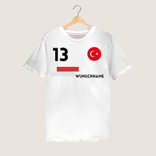 Laden Sie das Bild in den Galerie-Viewer, Fußball EM 2024 Türkei Trikot - Personalisiertes T-Shirt für türkische Fußball-Fans (100% Baumwolle, Unisex)
