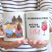 Laden Sie das Bild in den Galerie-Viewer, Durchhalten, später gibts Lillet - Personalisierte Tasse Freundinnen/ Kolleginnen (Aperol Spritz, Lillet Wildberry, bis zu 4 Personen)
