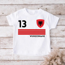 Laden Sie das Bild in den Galerie-Viewer, Fußball EM 2024 Albanien T-Shirt Kinder individuell - Personalisiertes Trikot für Kinder (100% Baumwolle)
