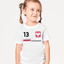 Laden Sie das Bild in den Galerie-Viewer, Fußball EM 2024 Polen T-Shirt Kinder individuell - Personalisiertes Trikot für Kinder (100% Baumwolle)
