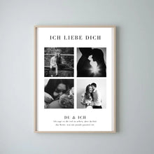 Laden Sie das Bild in den Galerie-Viewer, &quot;Ich liebe dich&quot; Personalisierte Foto-Collage Poster für Pärchen, deinen Partner
