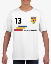 Laden Sie das Bild in den Galerie-Viewer, EM Rumänien Kinder-Trikot - Personalisiertes T-Shirt für Kinder, Fußball EM 2024(100% Baumwolle, individuelle Nummer &amp; Wunschname)
