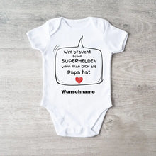 Laden Sie das Bild in den Galerie-Viewer, Superhelden Papa - Personalisierter Baby-Onesie/ Strampler, 100% Bio-Baumwolle
