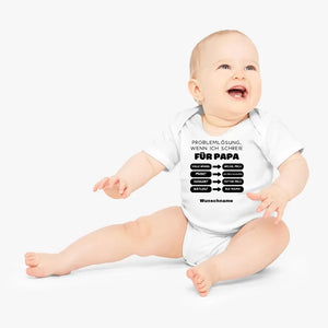 Problemlösung für Papa - Personalisierter Baby-Onesie/ Strampler, 100% Bio-Baumwolle