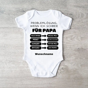 Problemlösung für Papa - Personalisierter Baby-Onesie/ Strampler, 100% Bio-Baumwolle