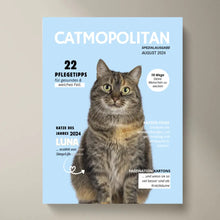 Laden Sie das Bild in den Galerie-Viewer, Personalisiertes Haustier Cover Poster - Katzenmagazin mit Foto deiner Katze/ Kater
