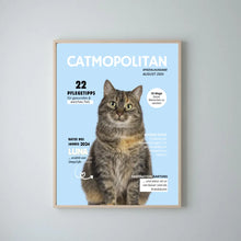 Laden Sie das Bild in den Galerie-Viewer, Personalisiertes Haustier Cover Poster - Katzenmagazin mit Foto deiner Katze/ Kater
