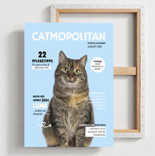 Laden Sie das Bild in den Galerie-Viewer, Personalisiertes Haustier Cover Poster - Katzenmagazin mit Foto deiner Katze/ Kater
