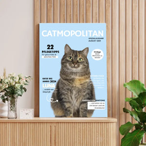 Personalisiertes Haustier Cover Poster - Katzenmagazin mit Foto deiner Katze/ Kater