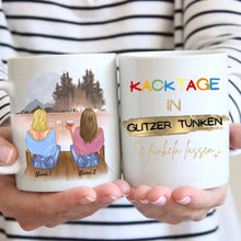 Laden Sie das Bild in den Galerie-Viewer, Kacktage in Glitzer tunken - Personalisierte Tasse Freundinnen &amp; Kolleginnen (2-4 Personen)
