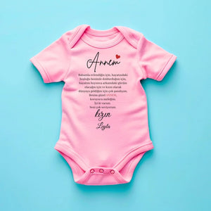 Sevgili anne - Personalisierter Baby-Onesie/ Strampler türkisch, 100% Bio-Baumwolle Baby Body