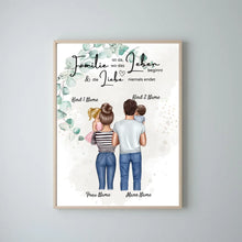 Laden Sie das Bild in den Galerie-Viewer, Meine kleine Familie - Personalisiertes Poster (Eltern mit 1-4 Kindern, Babies)
