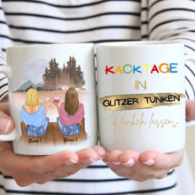 Laden Sie das Bild in den Galerie-Viewer, Kacktage in Glitzer tunken - Personalisierte Tasse Freundinnen &amp; Kolleginnen (2-4 Personen), individuelles Geschenk
