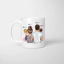 Laden Sie das Bild in den Galerie-Viewer, Eltern mit Kindern - Personalisierte Tasse (1-4 Kinder), Geschenkidee Familie
