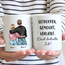 Laden Sie das Bild in den Galerie-Viewer, Getroffen, gemocht, verliebt - Dich behalte ich! - Personalisierte Tasse für Paare
