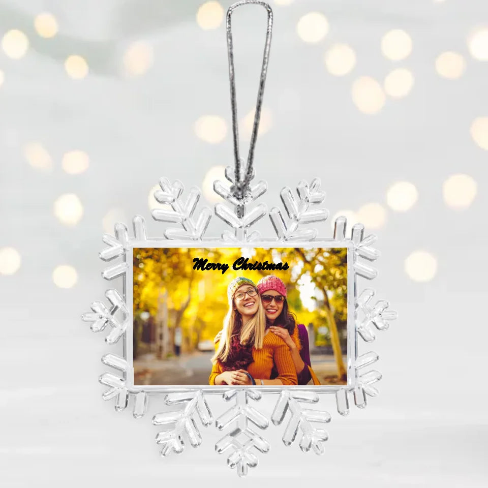 Personalisierte Freundinnen Christbaum-Schneeflocke - Eigenes Foto, Geschenk Freunde Weihnachten