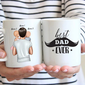 Papa mit Kindern - Personalisierte Tasse