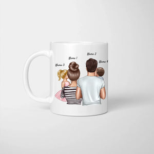 Eltern mit Kindern - Personalisierte Tasse