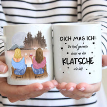 Laden Sie das Bild in den Galerie-Viewer, Dich mag ich, du hast genauso einen an der KLATSCHE - Personalisierte Tasse Freundinnen &amp; Kolleginnen (2-4 Personen)
