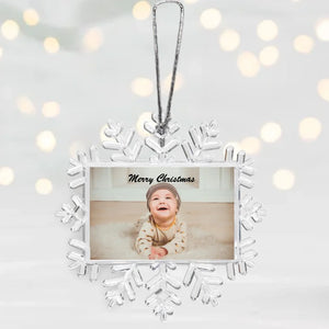 Personalisierte Baby Christbaum-Schneeflocke - Eigenes Foto, Geschenk Familie Weihnachten, Neugeborenes