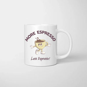 More espresso, less depresso collègues - Mug personnalisé (2-4 personnes, idée cadeau collègue)