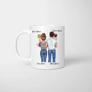 We are family, Ma famille - parents avec enfants - Mug personnalisé (1-4 enfants)