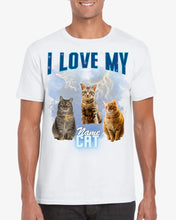 Laden Sie das Bild in den Galerie-Viewer, I love my Cat Vintage 90s - Personalisiertes Foto T-Shirt (100% Baumwolle, Unisex)
