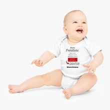 Laden Sie das Bild in den Galerie-Viewer, Baby Preisliste, Windeln wechseln gratis - Personalisierter Baby-Onesie/ Strampler, witziges Weihnachtsgeschenk, 100% Bio-Baumwolle
