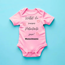 Laden Sie das Bild in den Galerie-Viewer, Willst du meine Patentante sein? - Personalisierter Baby-Onesie/ Strampler, Weihnachtsgeschenk, 100% Bio-Baumwolle
