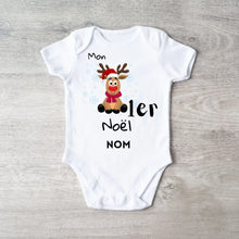 Laden Sie das Bild in den Galerie-Viewer, Mon 1er Noël - Onesie/dorsal bébé personnalisé pour Noël, 100% coton bio
