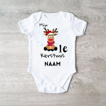 Laden Sie das Bild in den Galerie-Viewer, Mijn 1e Kerstmis - Gepersonaliseerde baby onesie/ romper voor Kerstmis, 100% biologisch katoen
